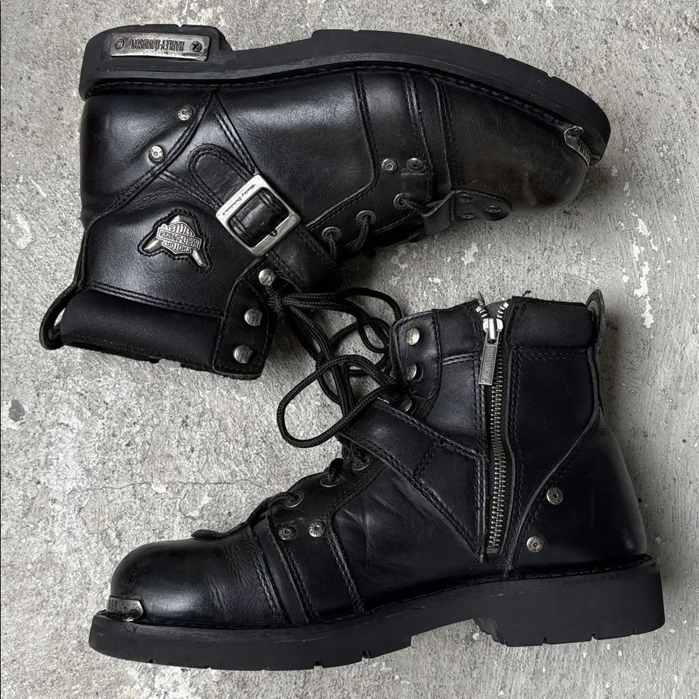 Vintage Harley Davidson, biker boots